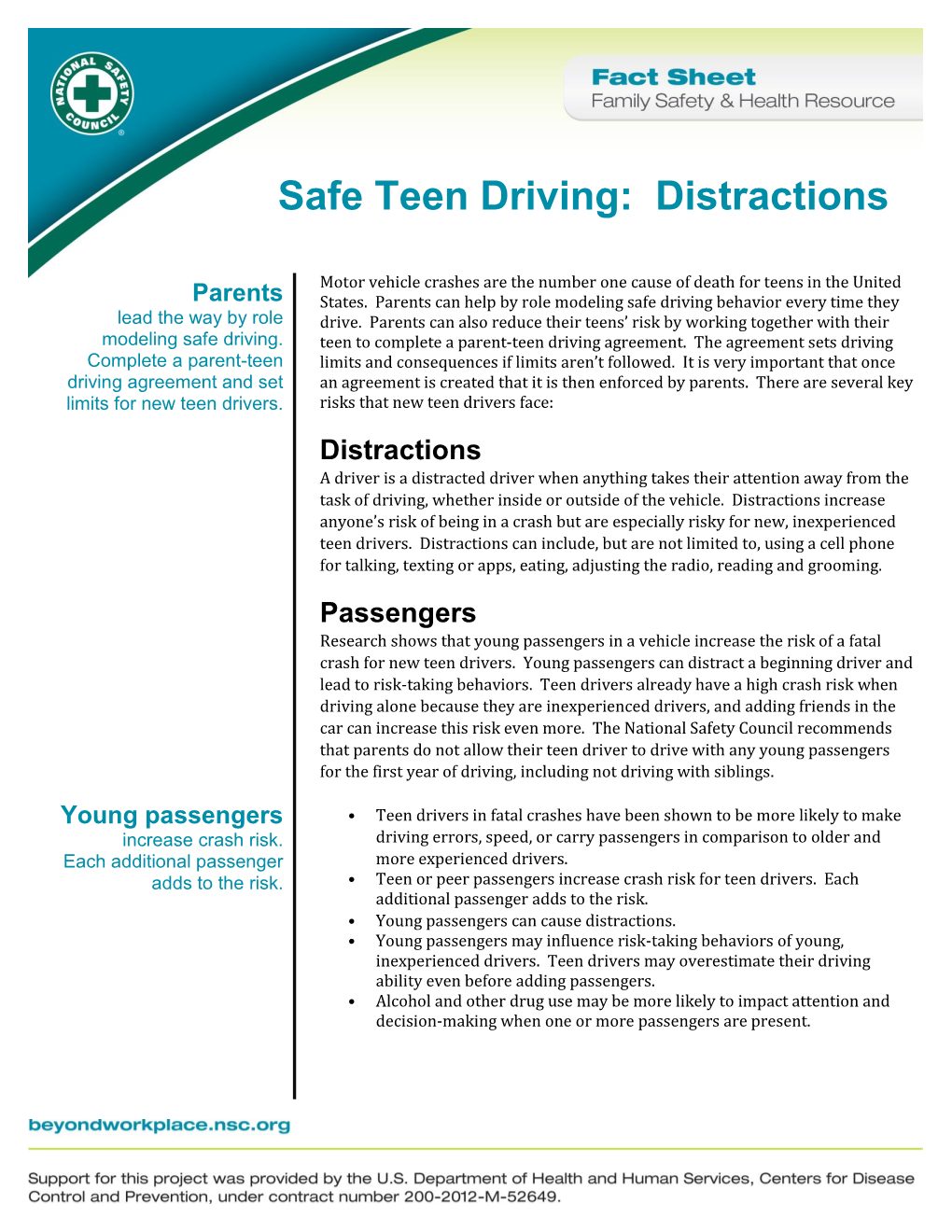 Distracted Driving Fact Sheet