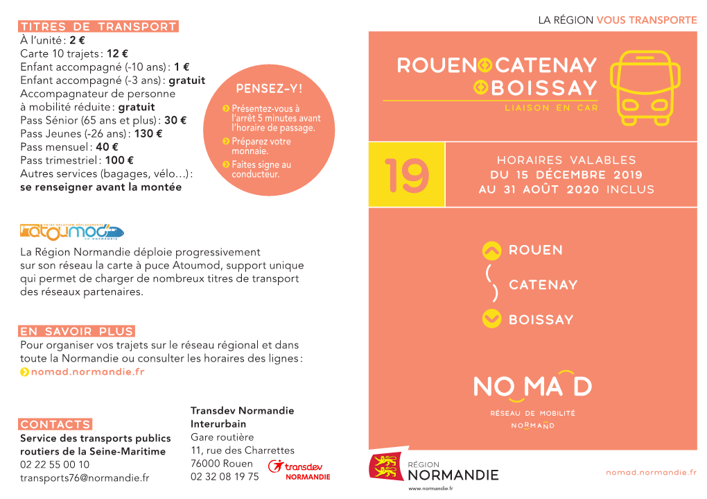 Rouen Catenay Boissay Boissay Catenay Rouen Ligne 19