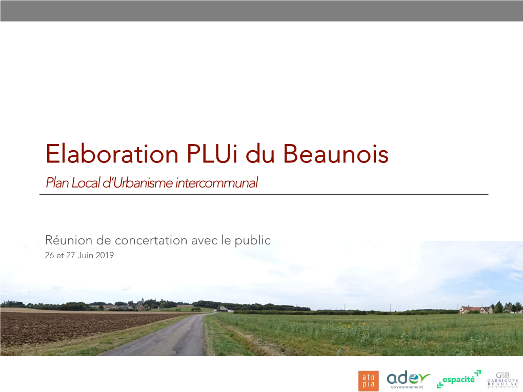 Elaboration Plui Du Beaunois Plan Local D’Urbanisme Intercommunal