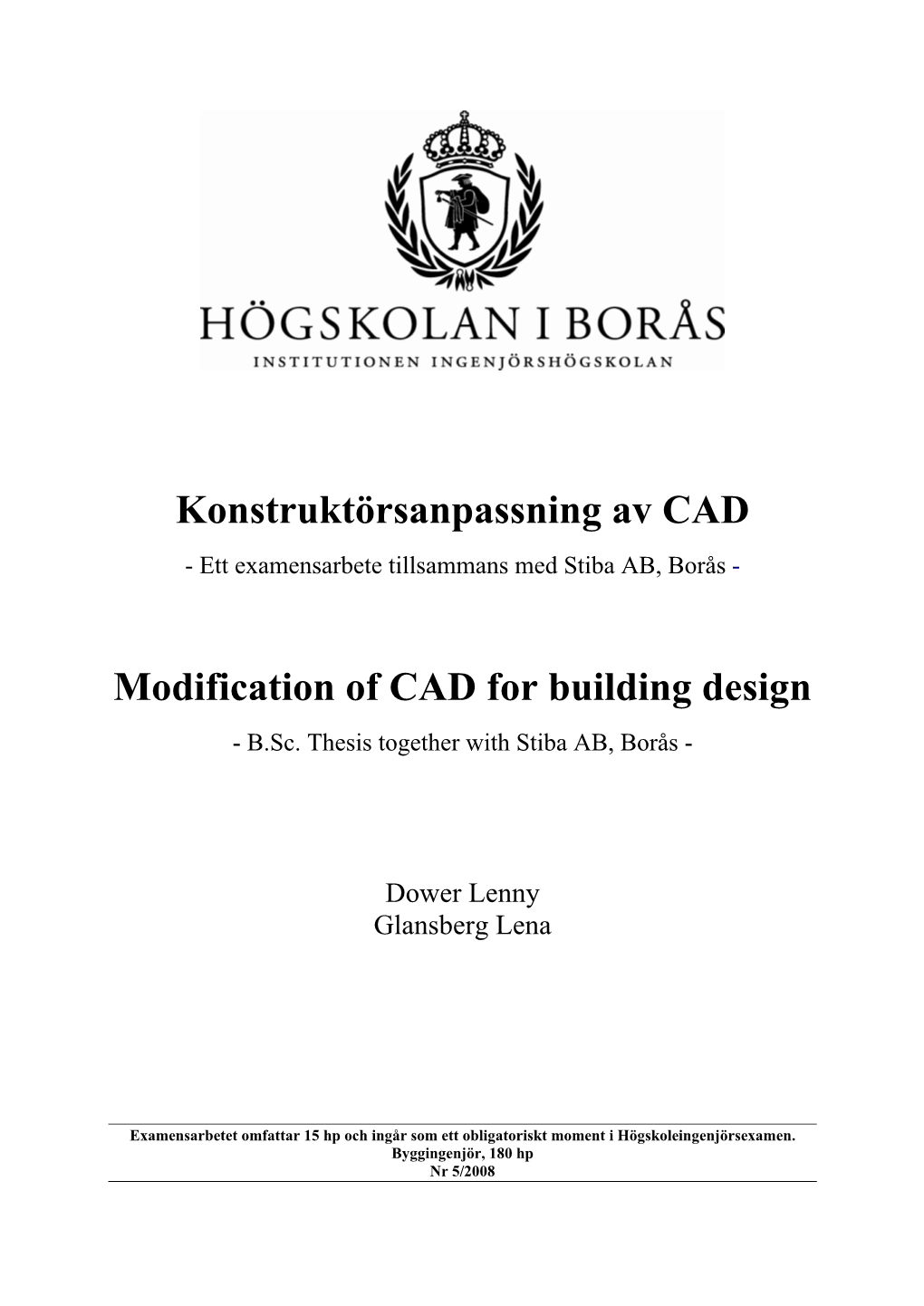Modification of CAD for Building Design - B.Sc