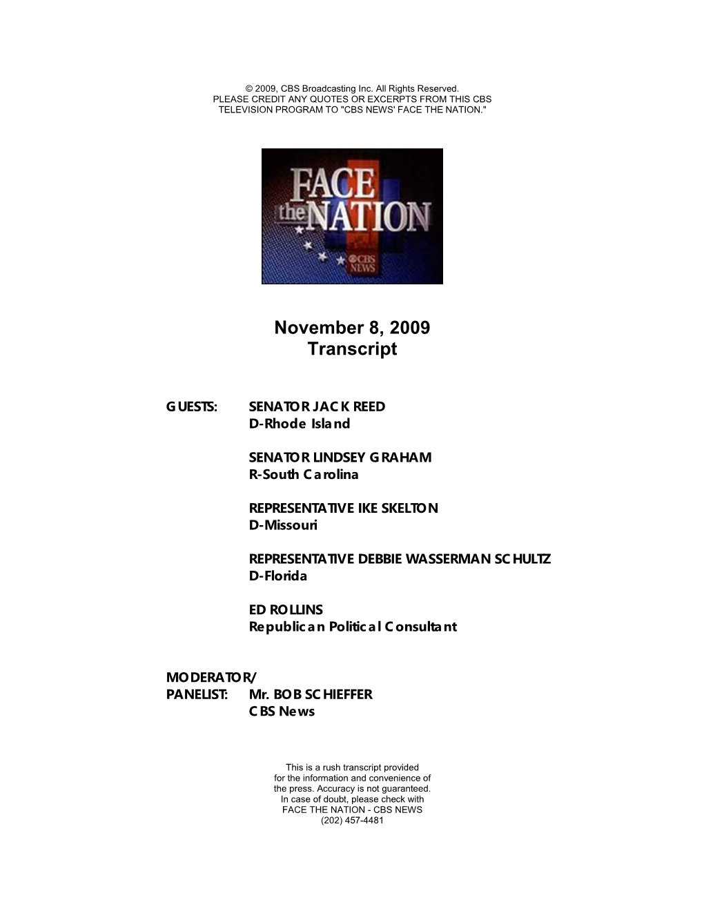 November 8, 2009 Transcript