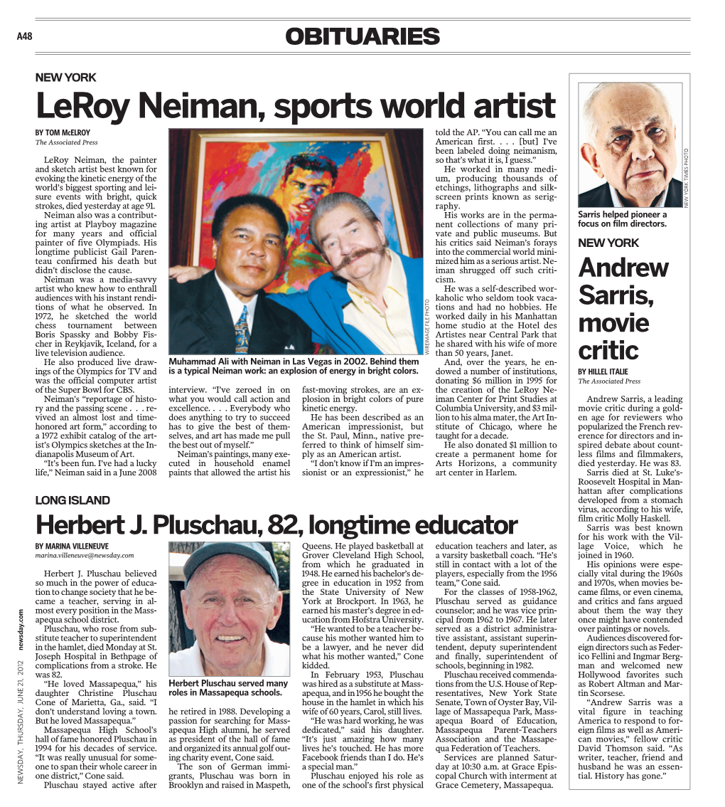 Leroy Neiman, Sports World Artist