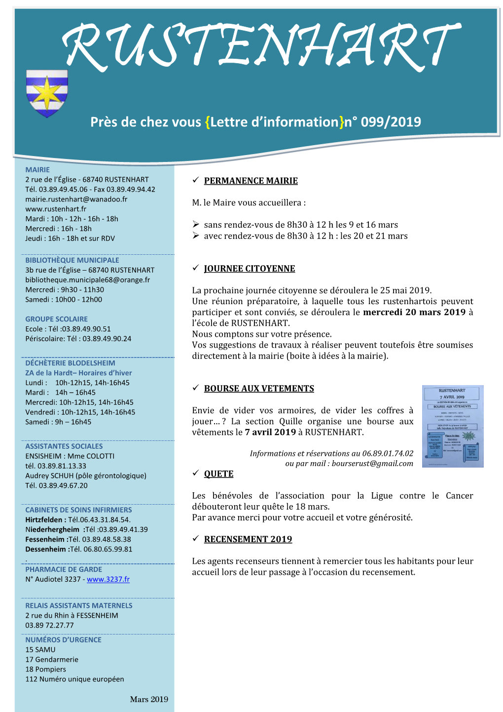 Près De Chez Vous {Lettre D'information}N° 099/2019