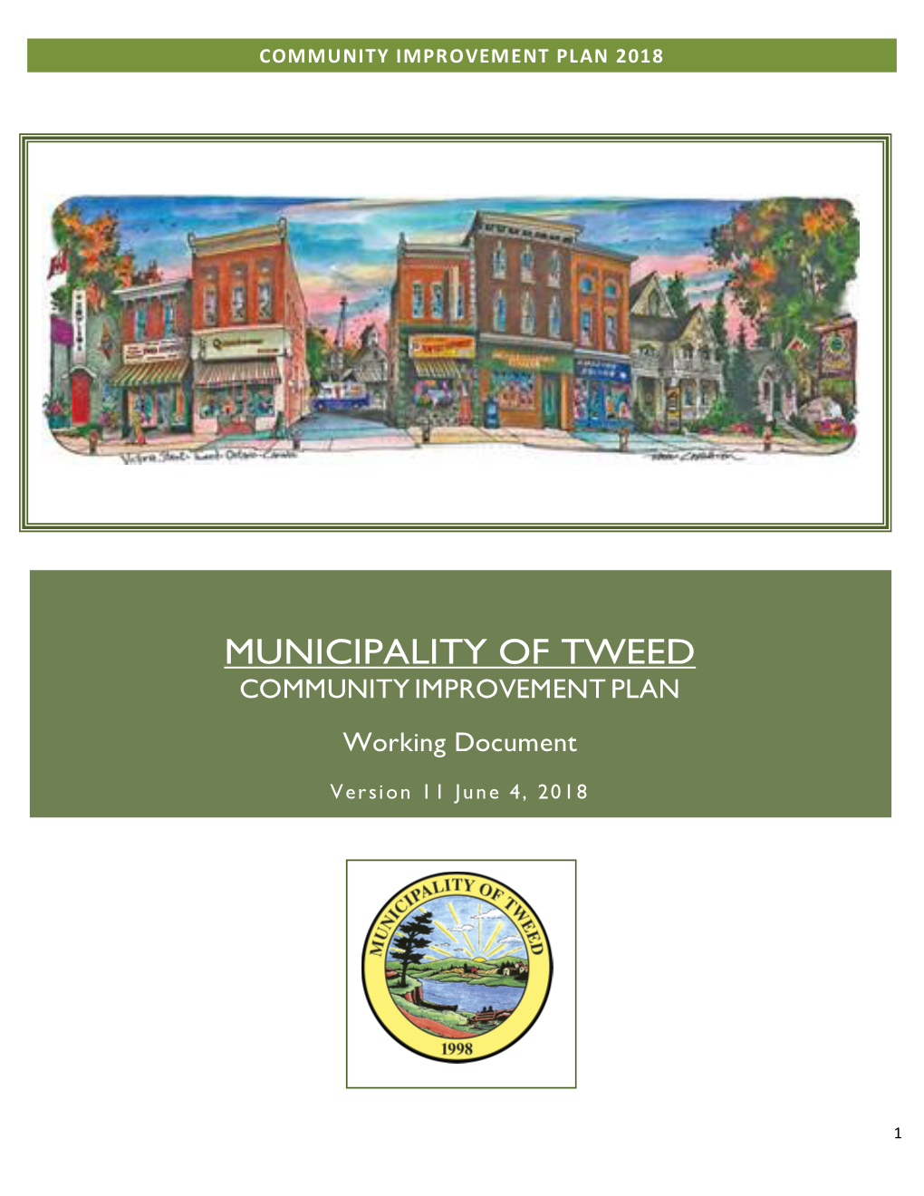 COMMUNITY IMPROVEMENT PLAN Working Document