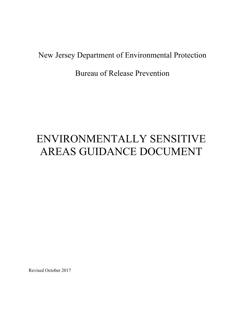 Environmentally Sensitive Areas Guidance Document