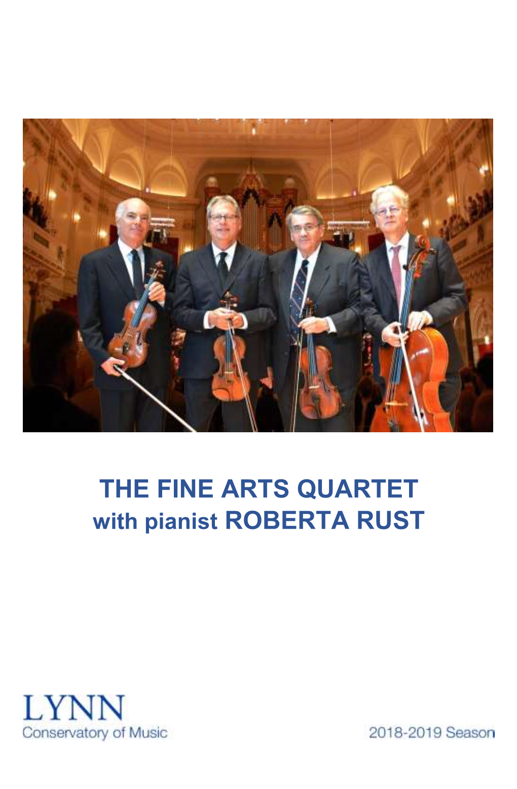 2018-2019 Fine Arts Quartet with Pianist Roberta Rust