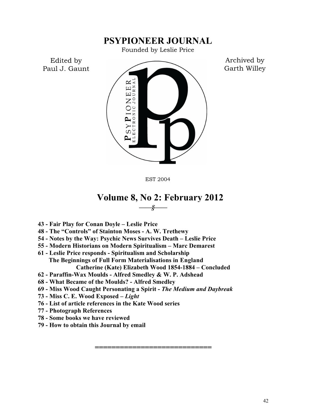 Psypioneer V8 N2 Feb 2012