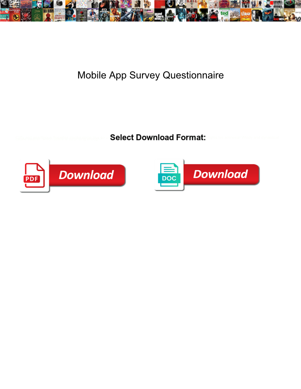 Mobile App Survey Questionnaire