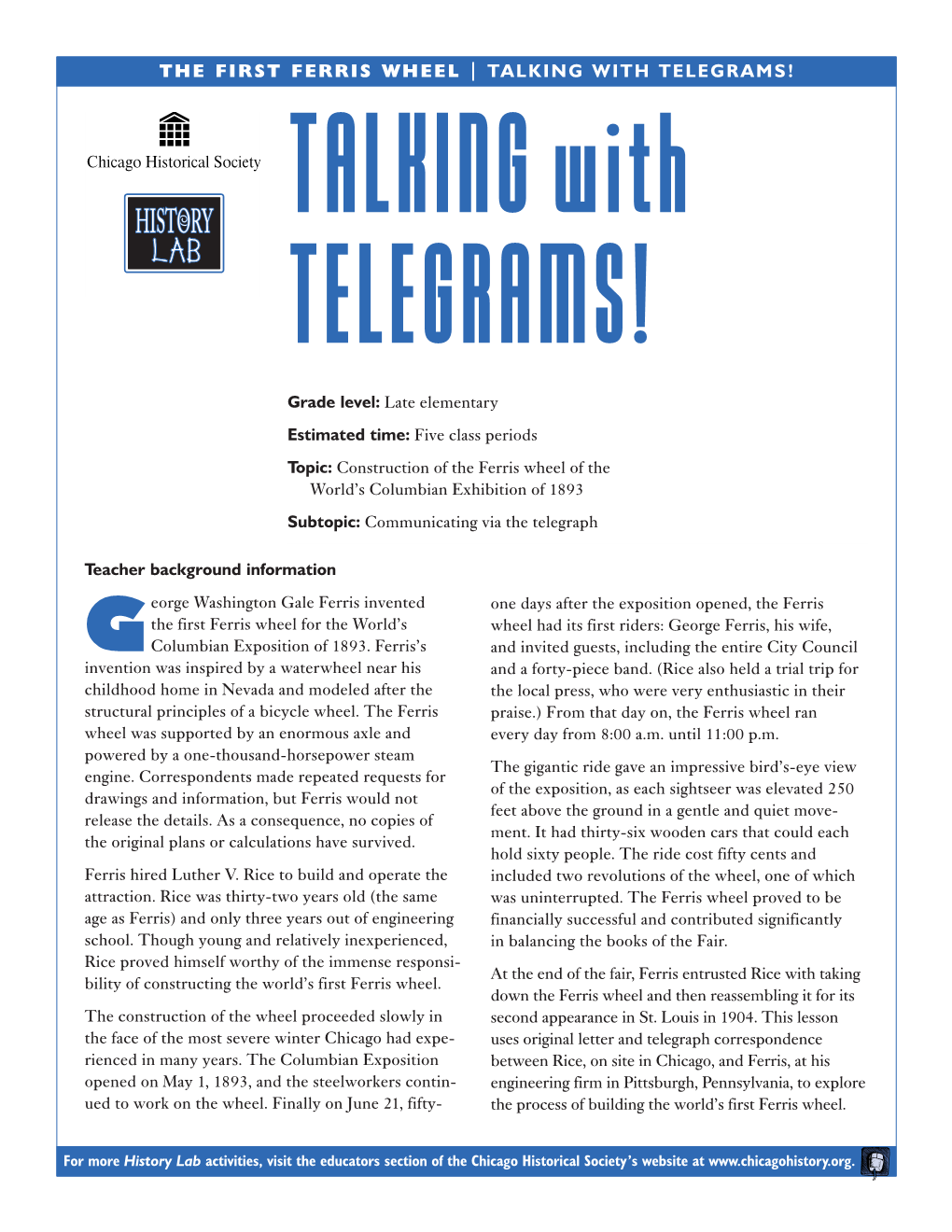 FERRIS WHEEL | TALKING with TELEGRAMS! TALKING with TELEGRAMS!