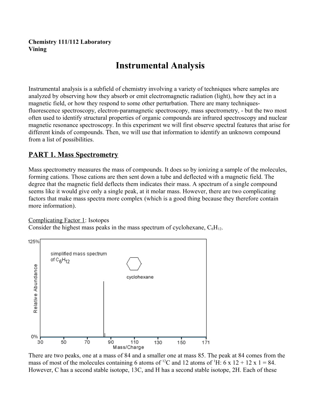 Chemistry 111/112 Laboratory