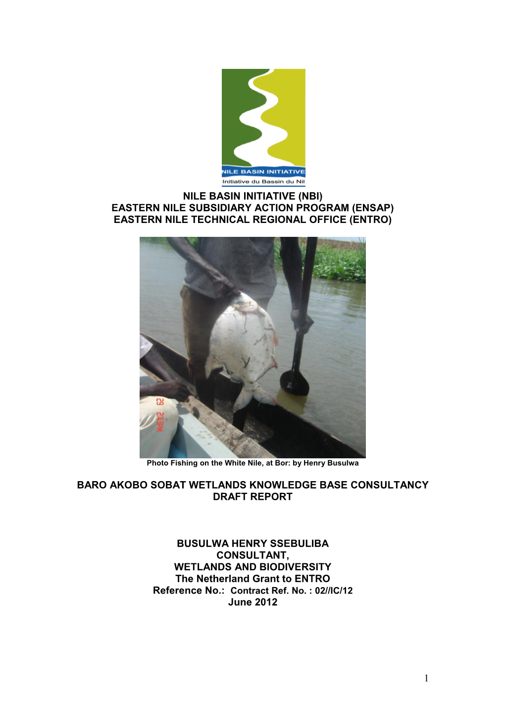 NBI/Nile Basin Initiative (NBI) Eastern Nile Subsidiary Action Program (ENSAP) Eastern Nile Technical Regional Office (ENTRO)