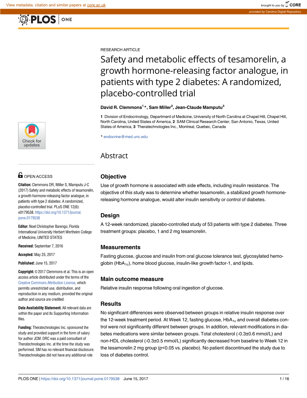 Safety and Metabolic Effects of Tesamorelin, a Growth Hormone-Releasing Factor Analogue, in Patients with Type 2 Diabetes: a Randomized, Placebo-Controlled Trial