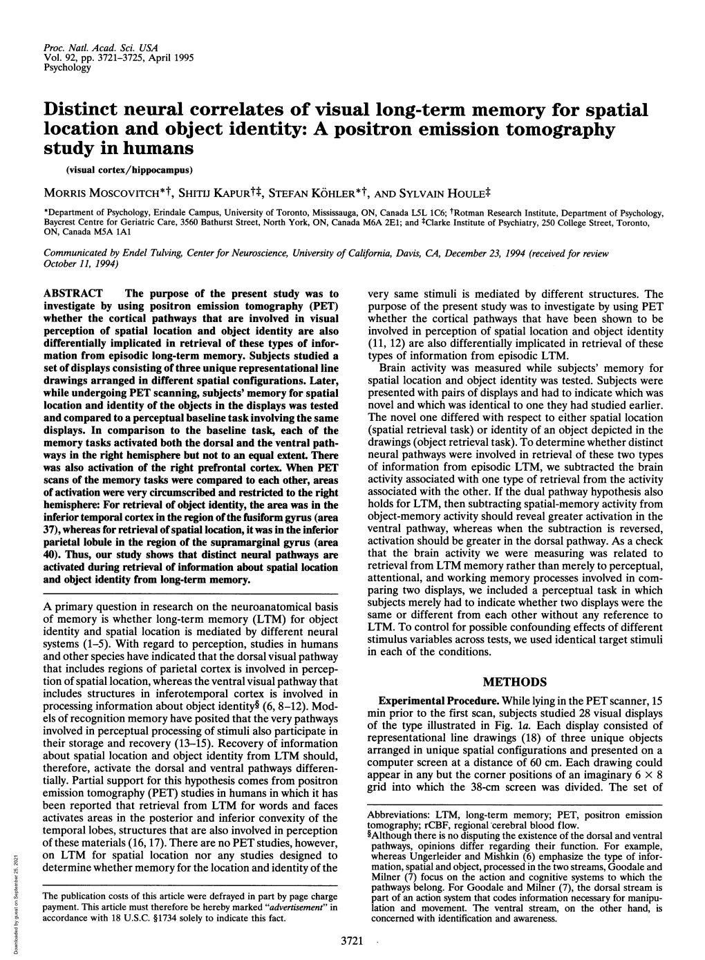 Distinct Neural Correlates of Visual Long-Term Memory For