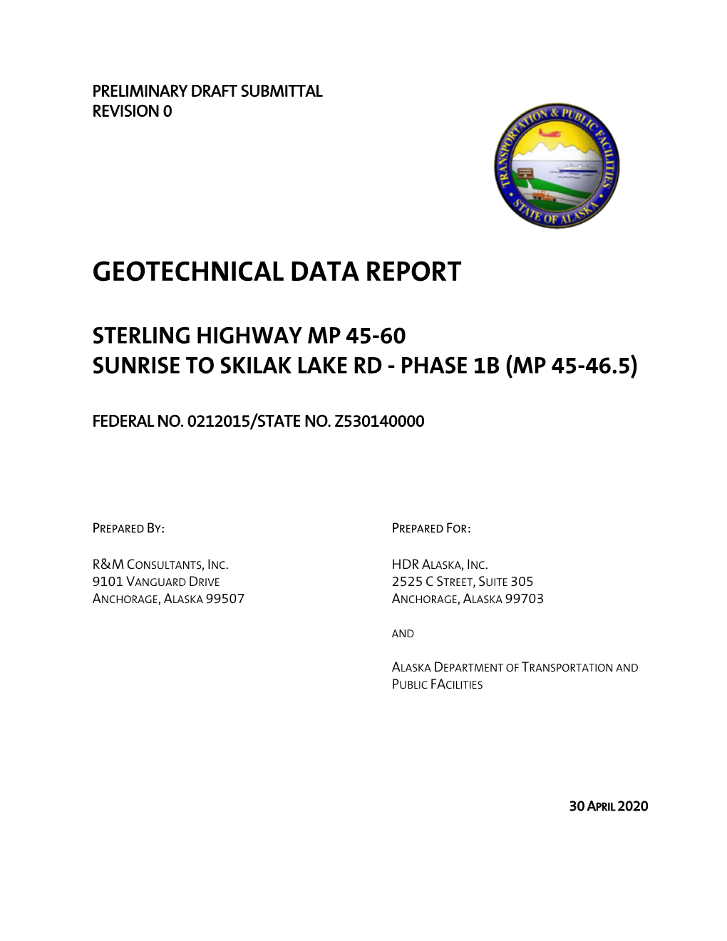 Geotechnical Data Report