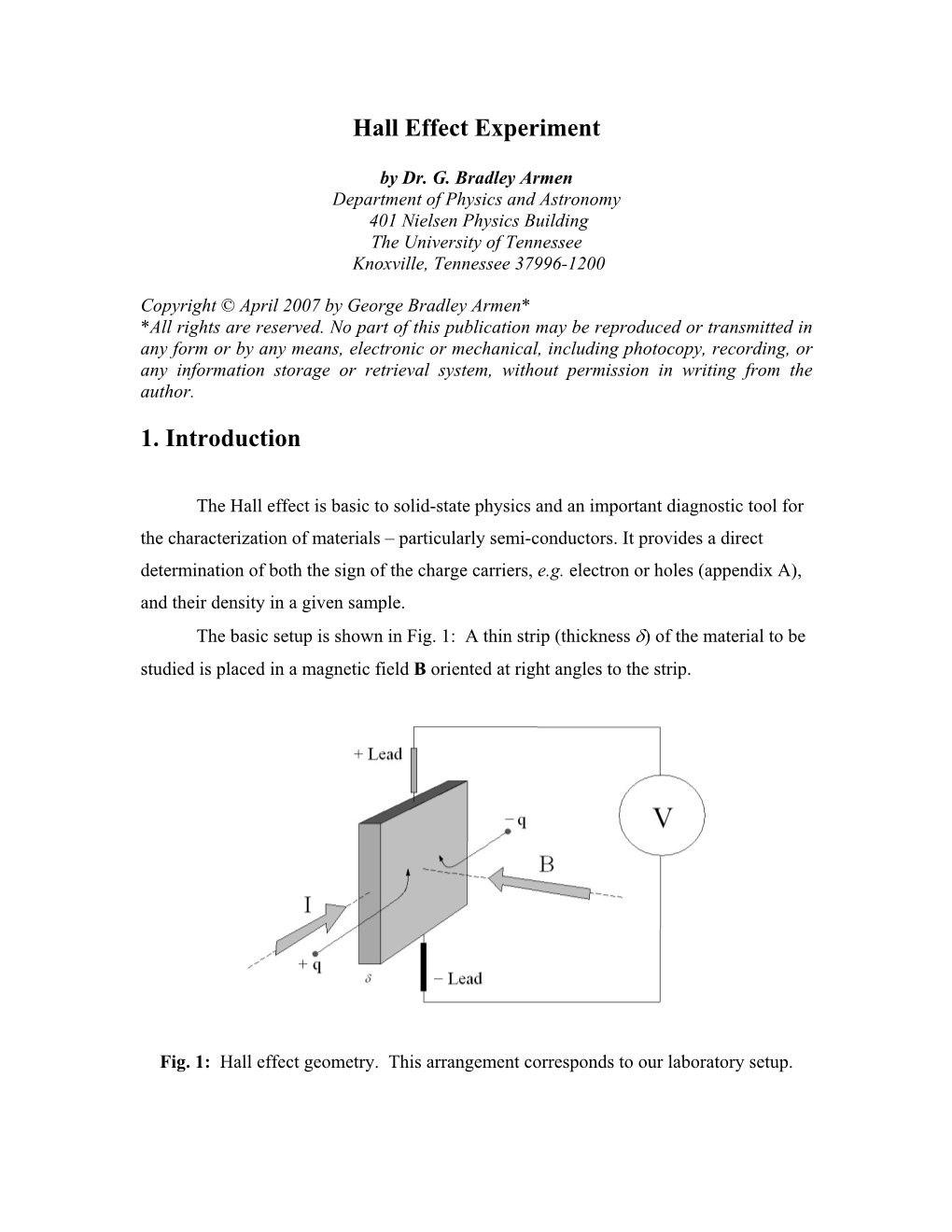 Hall Effect Experiment