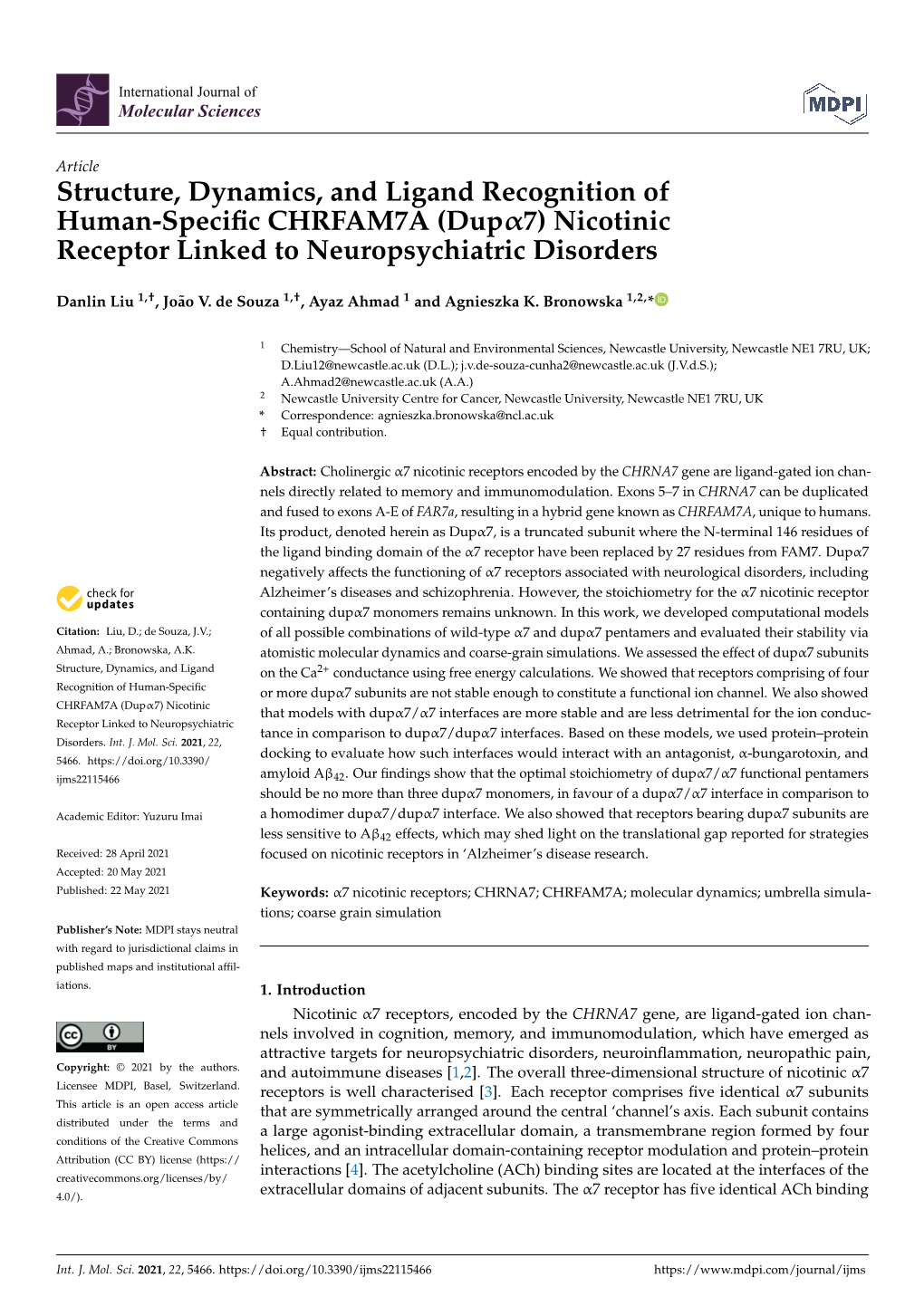 Structure, Dynamics, and Ligand Recognition of Human-Specific CHRFAM7A (Dup7) Nicotinic Receptor Linked to Neuropsychiatric Diso