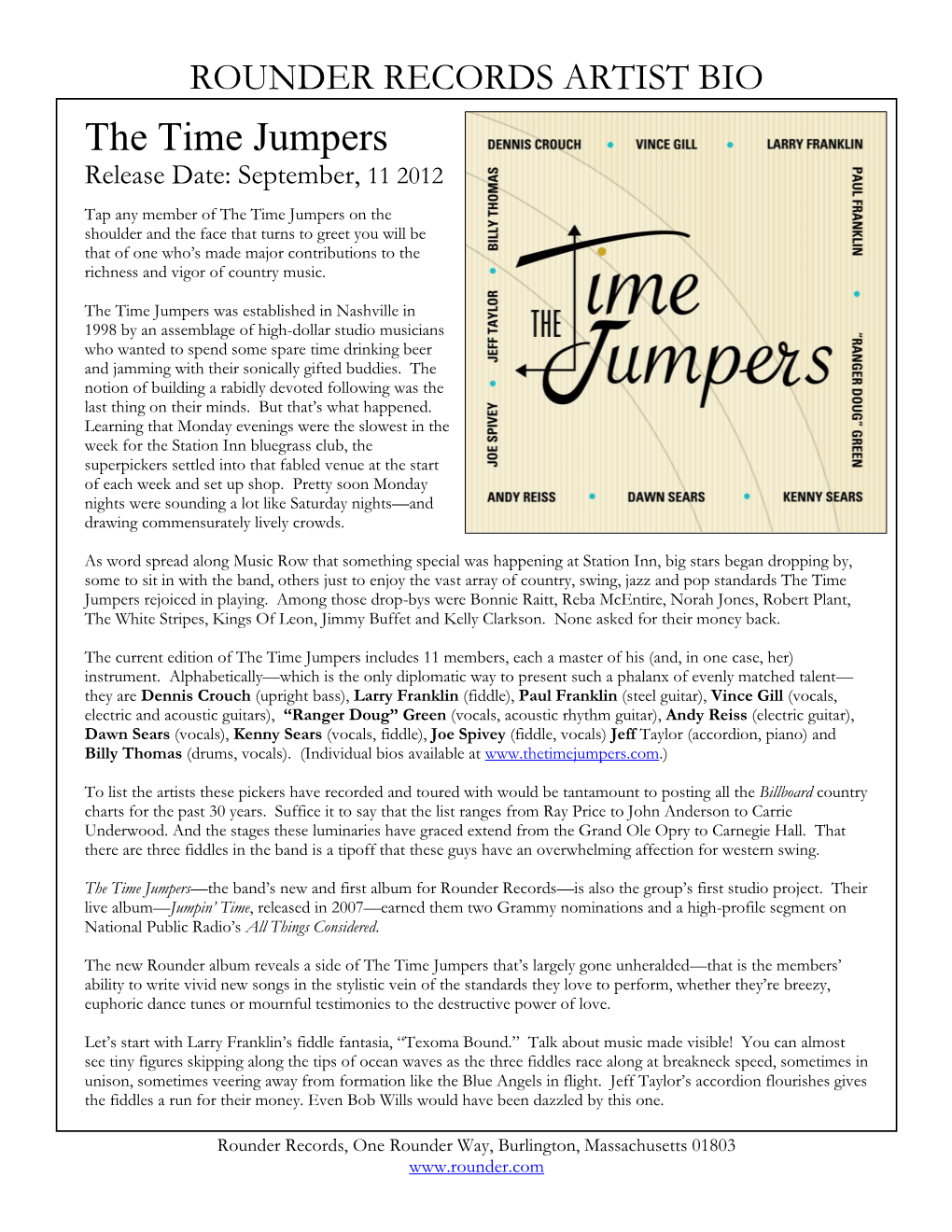 The Time Jumpers Release Date: September, 11 2012