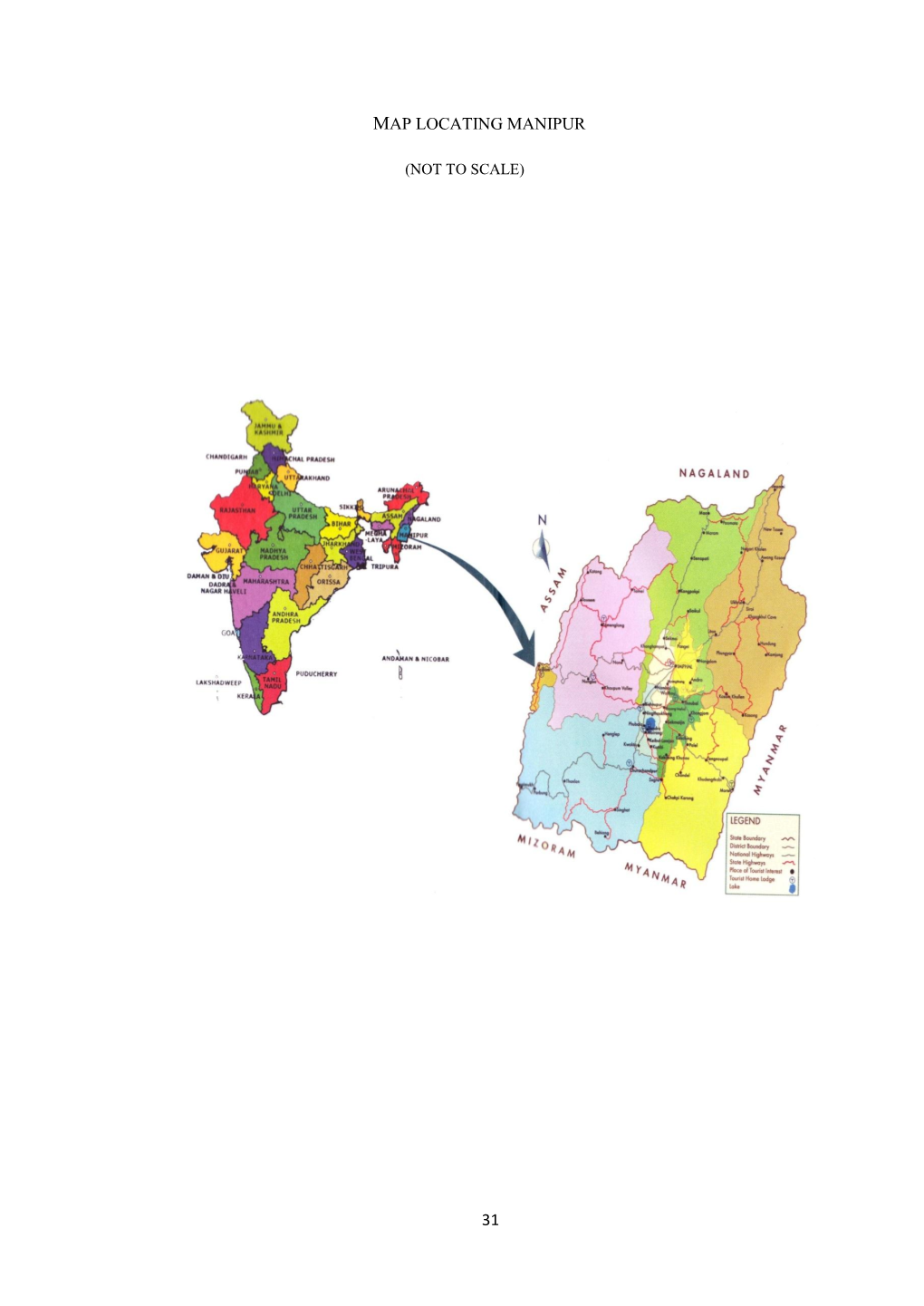 31 Map Locating Manipur