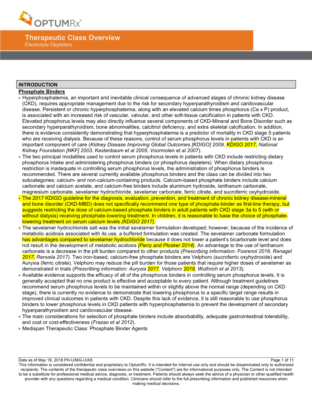 Therapeutic Class Overview Electrolyte Depleters