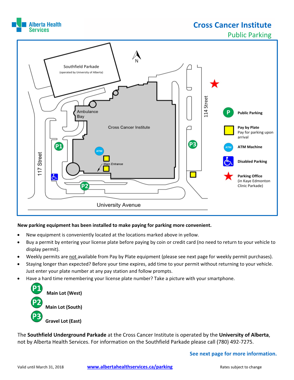 Cross Cancer Institute Public Parking