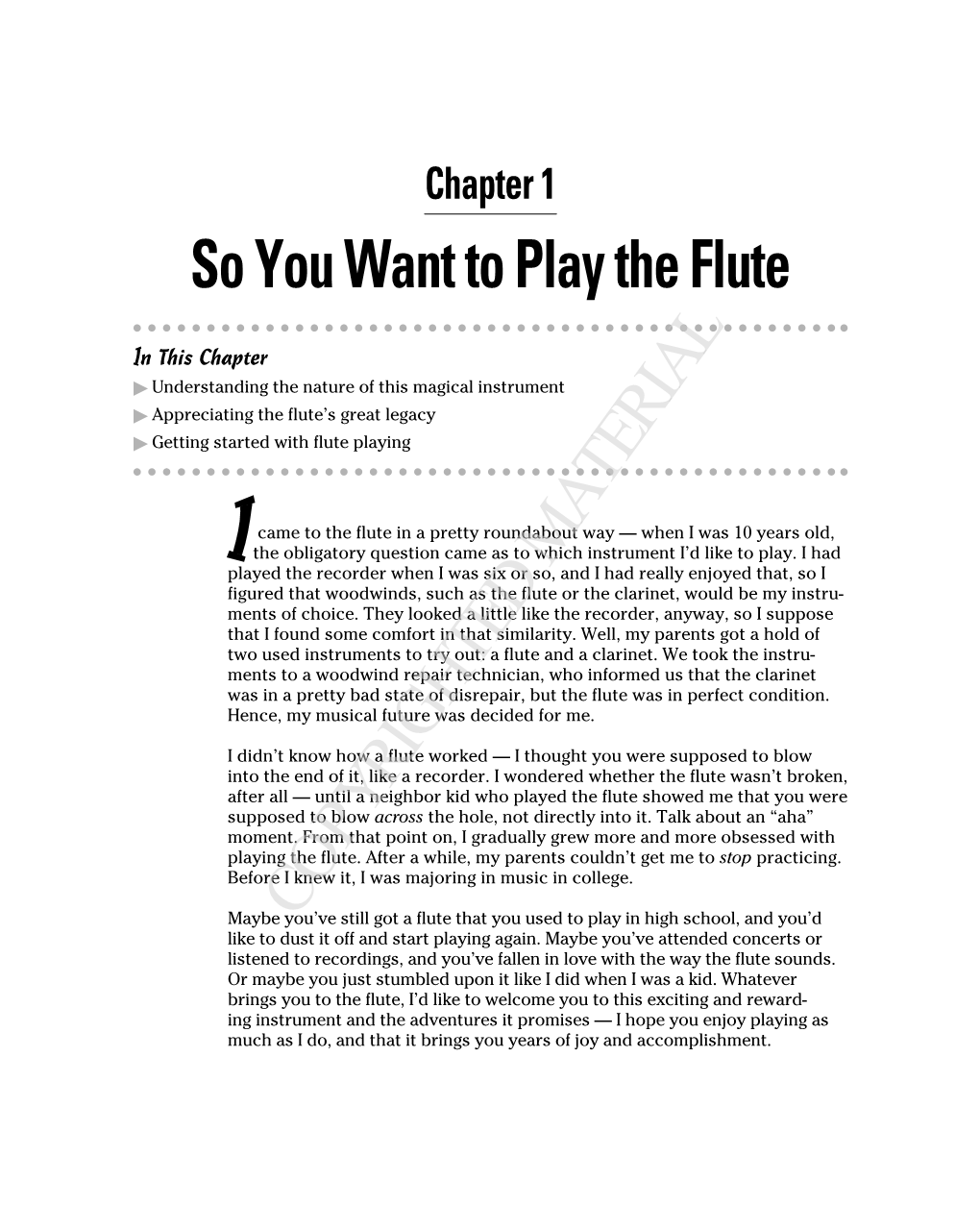 So You Want to Play the Flute