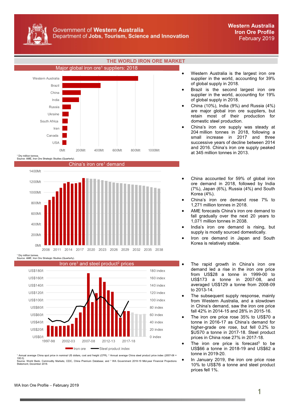 WA Iron Ore Profile – February 2019 1