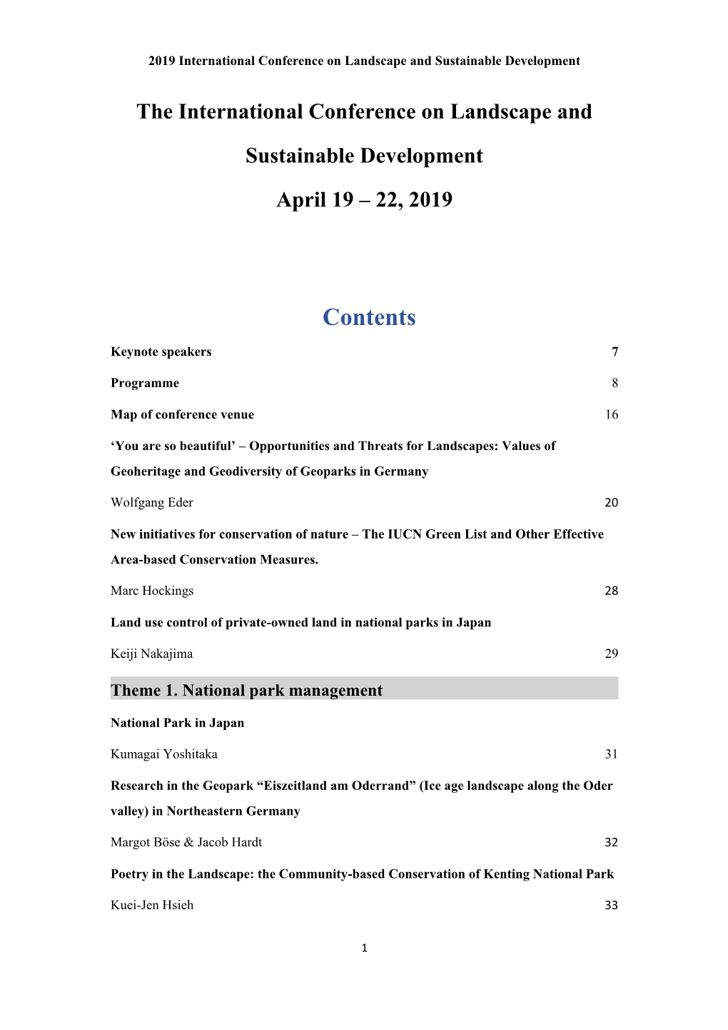 In Geoparks – a Comparative Analysis of Sites in Norway, Taiwan and Japan