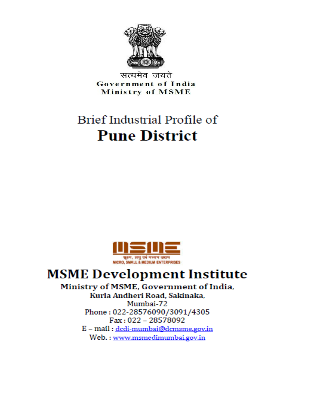 2.1 Existing Status of Industrial Areas in the District Pune