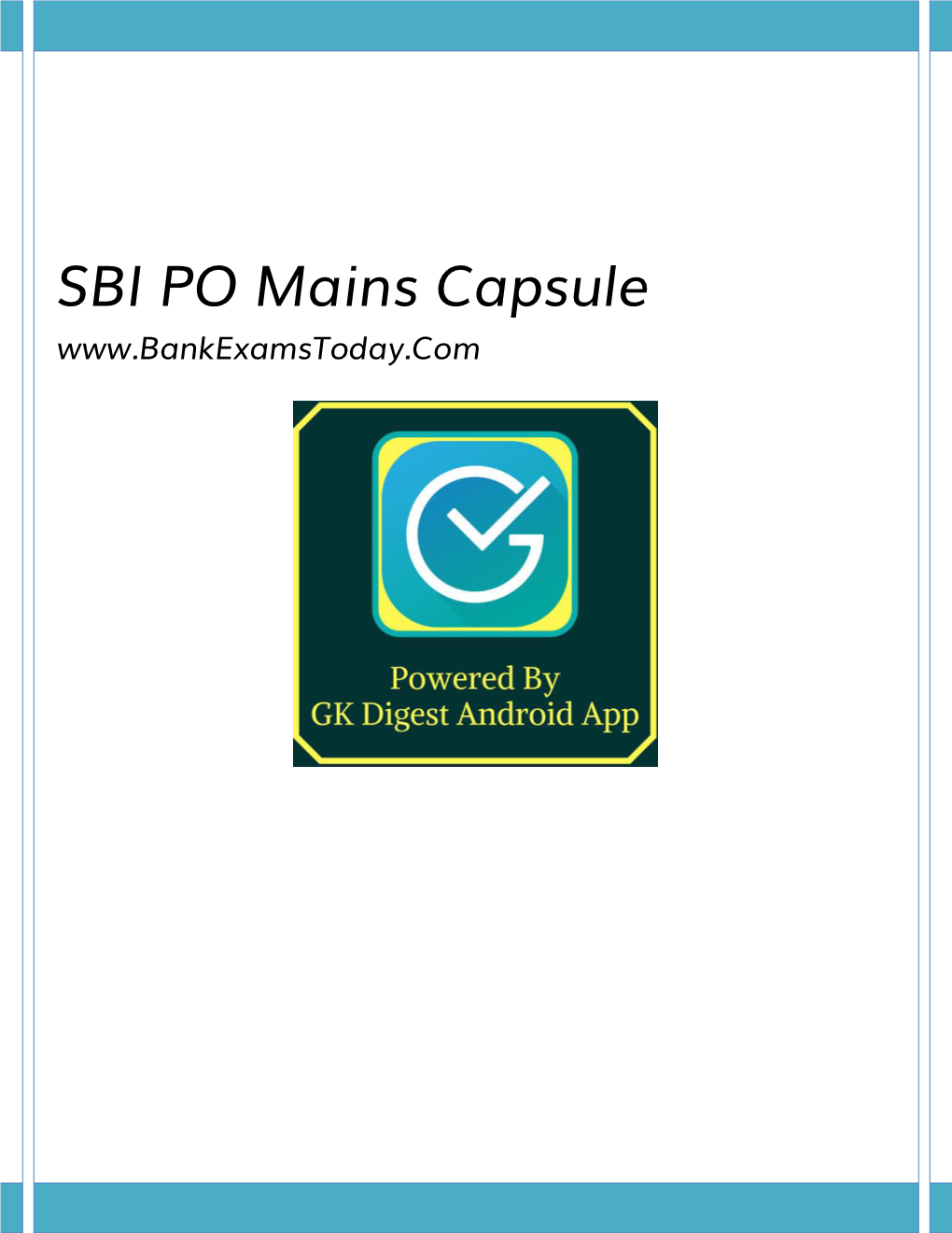 SBI PO Mains Capsule