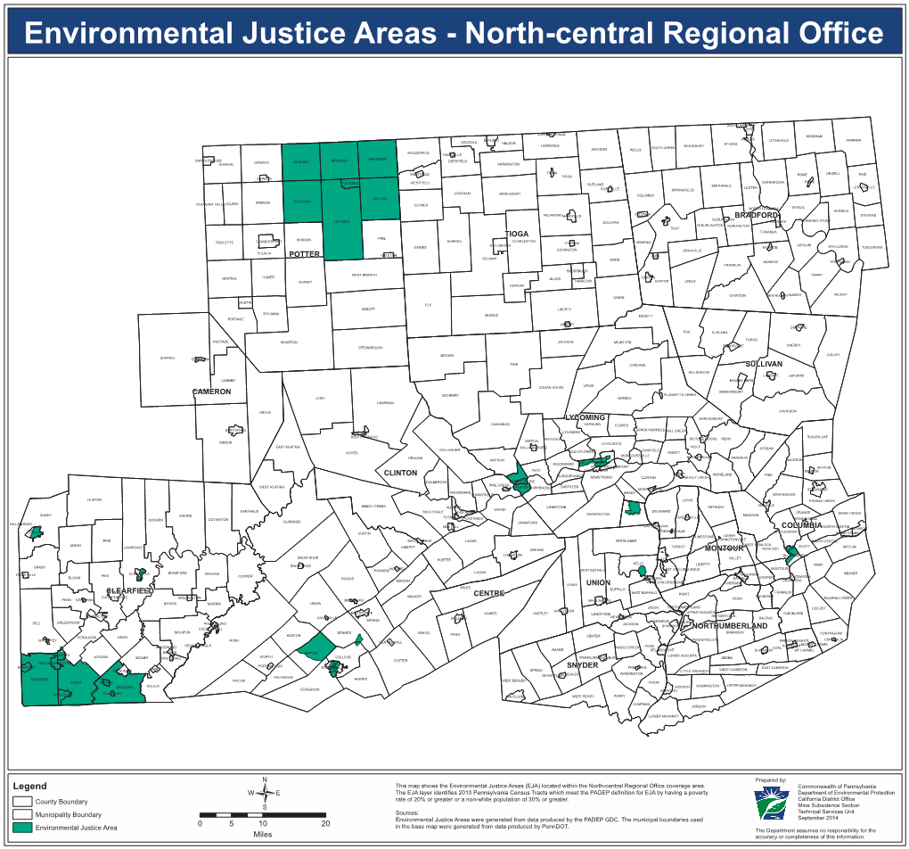 Environmental Justice Areas - North-Central Regional Office