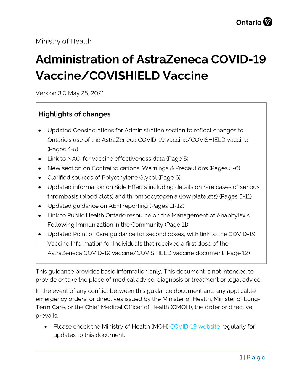 Administration of Astrazeneca COVID-19 Vaccine/COVISHIELD Vaccine