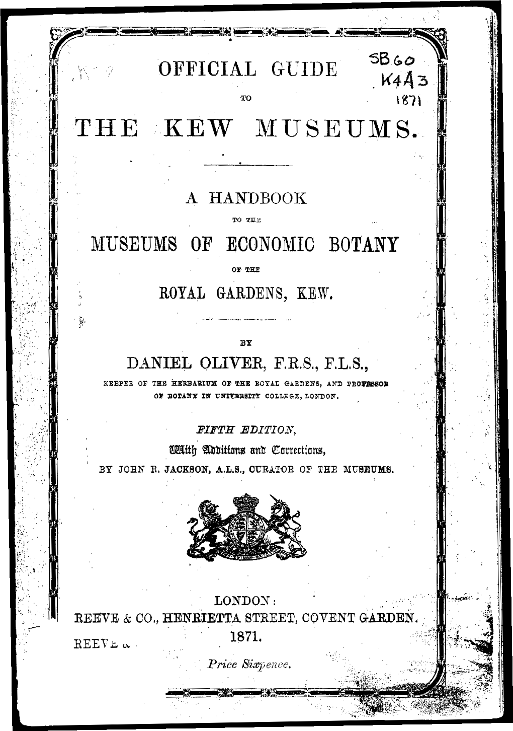 Official Guide to the Kew Museums