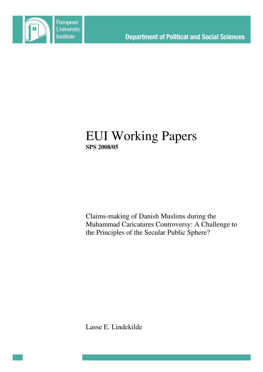 EUI Working Papers SPS 2008/05