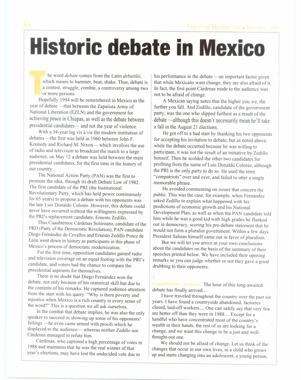 Historic Debate in Mexico