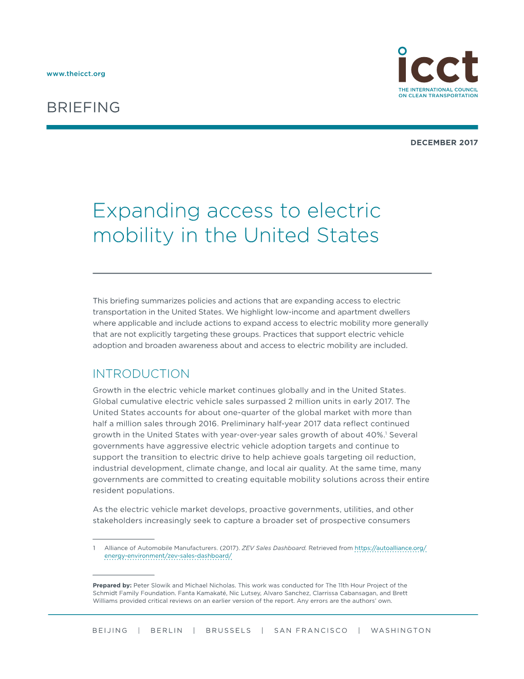 Expanding Access to Electric Mobility in the United States