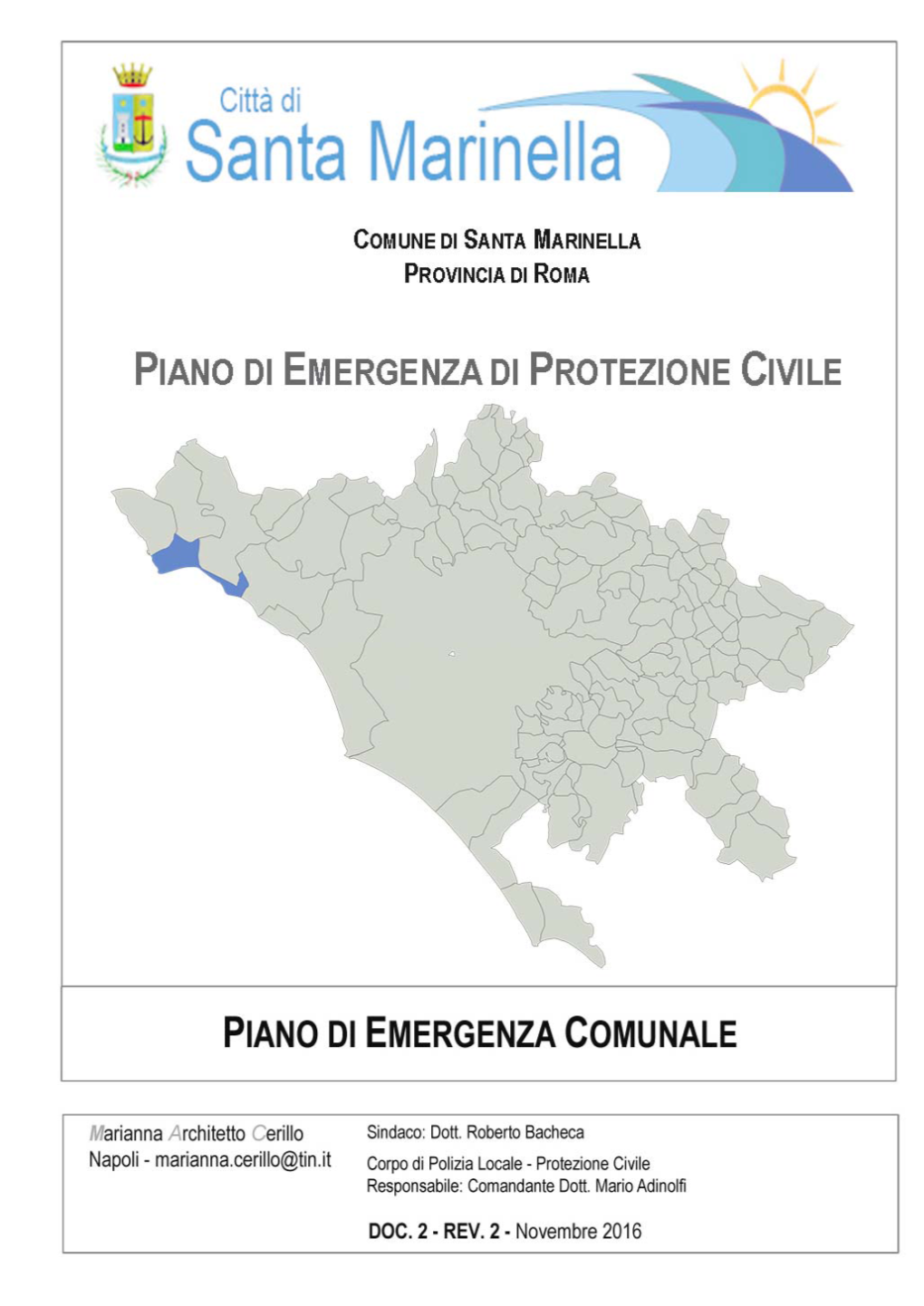 Redazione Aggiornamento Del PEC Di Protezione Civile Del Comune Di Santa Marinella