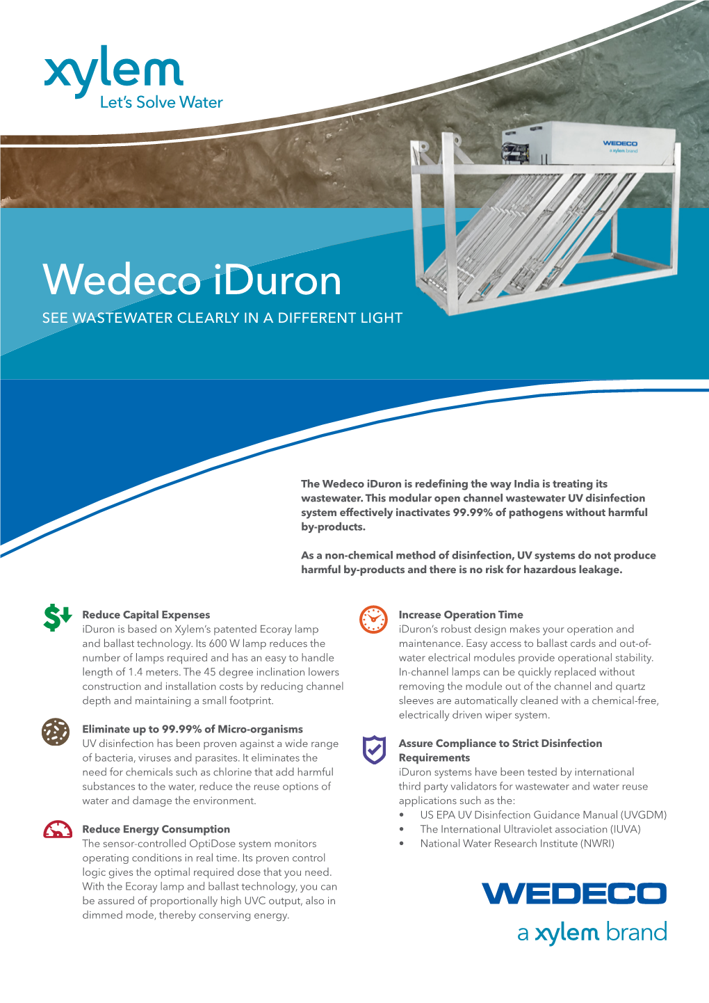 Wedeco Iduron SEE WASTEWATER CLEARLY in a DIFFERENT LIGHT