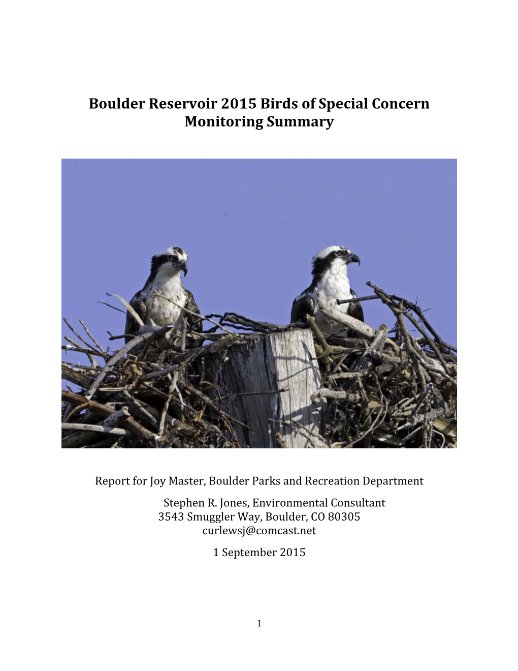 2007 Boulder Reservoir Special Concern