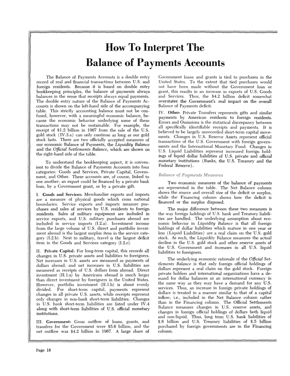 How to Interpret the Balance of Payments Accounts