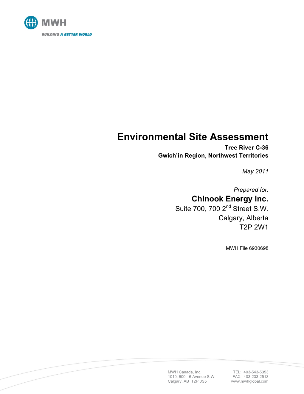 Phase II Environmental Site Assessment (ESA) at Their Tree River C-36 Wellsite and Onsite Sump As Verbally Requested by Indian and Northern Affairs Canada (INAC)