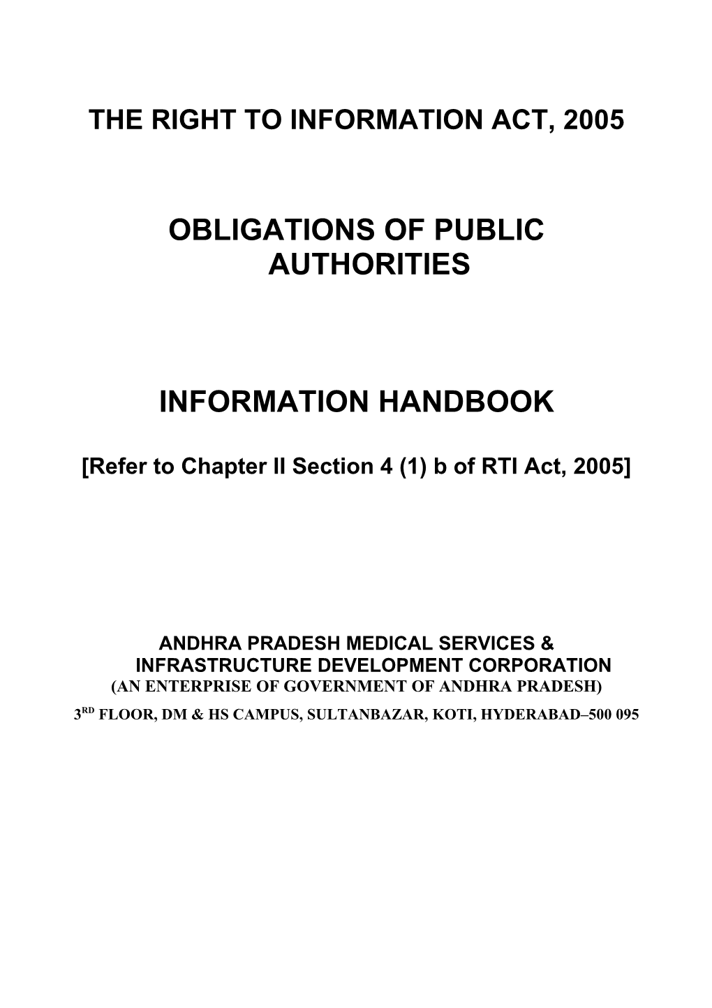 The Right To Information Act, 2005