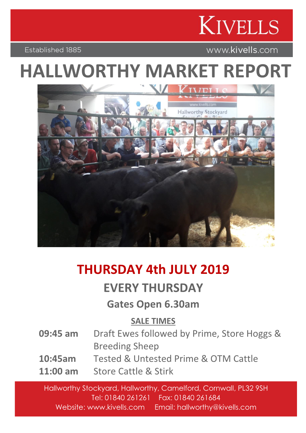 Hallworthy Market Report