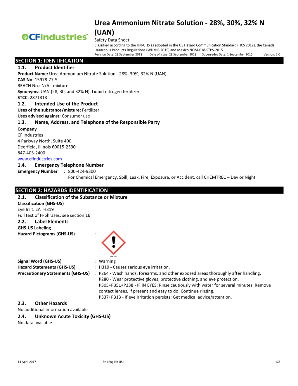 Urea Ammonium Nitrate Solution