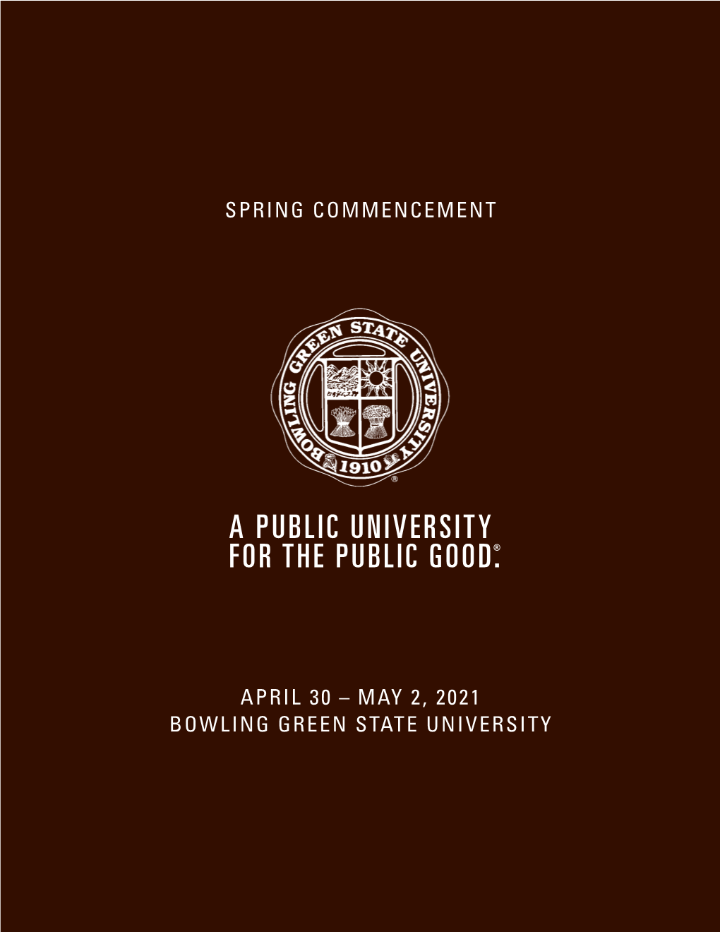 BGSU Program for May 2020 Commencement