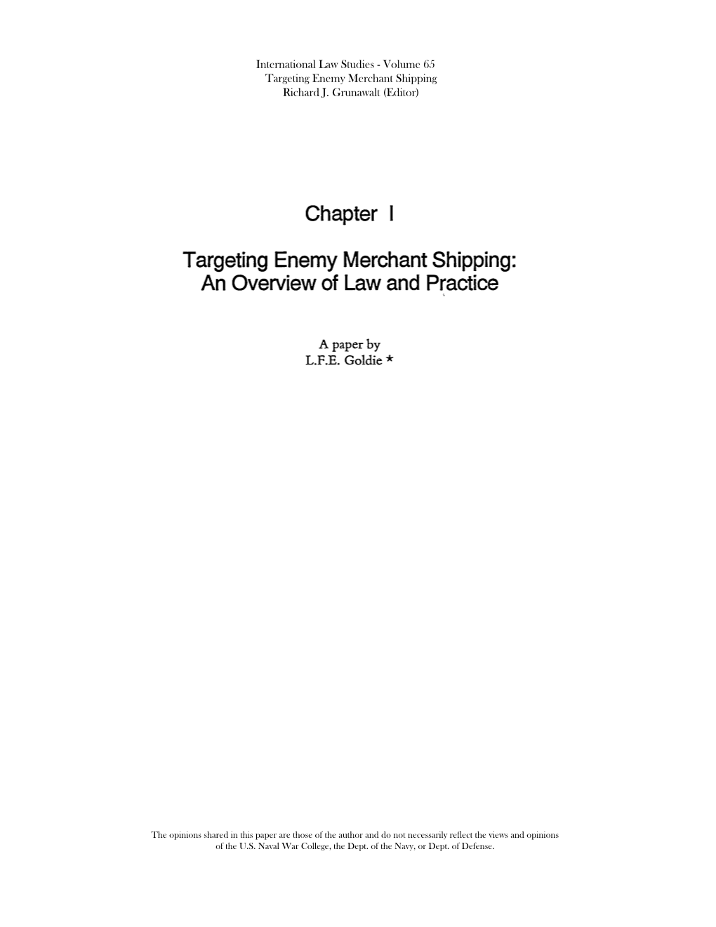 Targeting Enemy Merchant Shipping