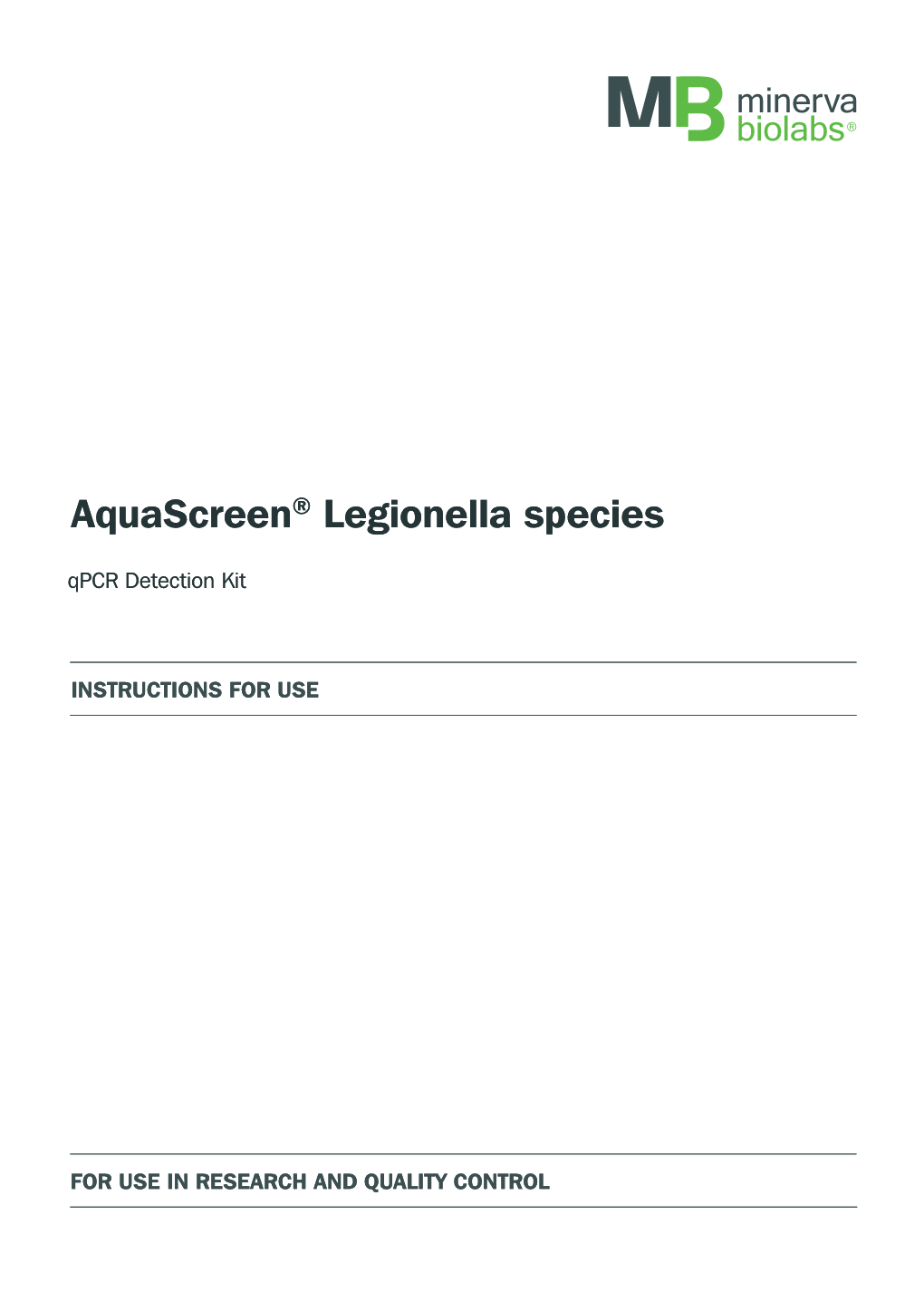 Aquascreen® Legionella Species Aquascreen® Legionella Species