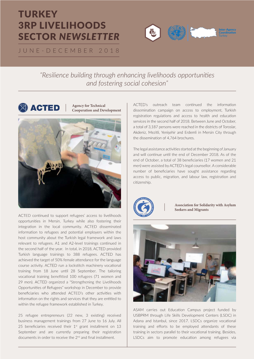 Turkey 3Rp Livelihoods Sector Newsletter