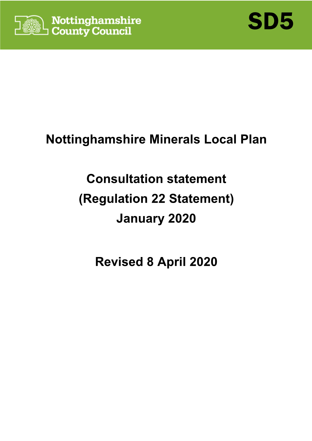 Nottinghamshire Minerals Local Plan Consultation Statement