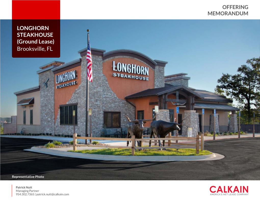 LONGHORN STEAKHOUSE (Ground Lease) Brooksville, FL