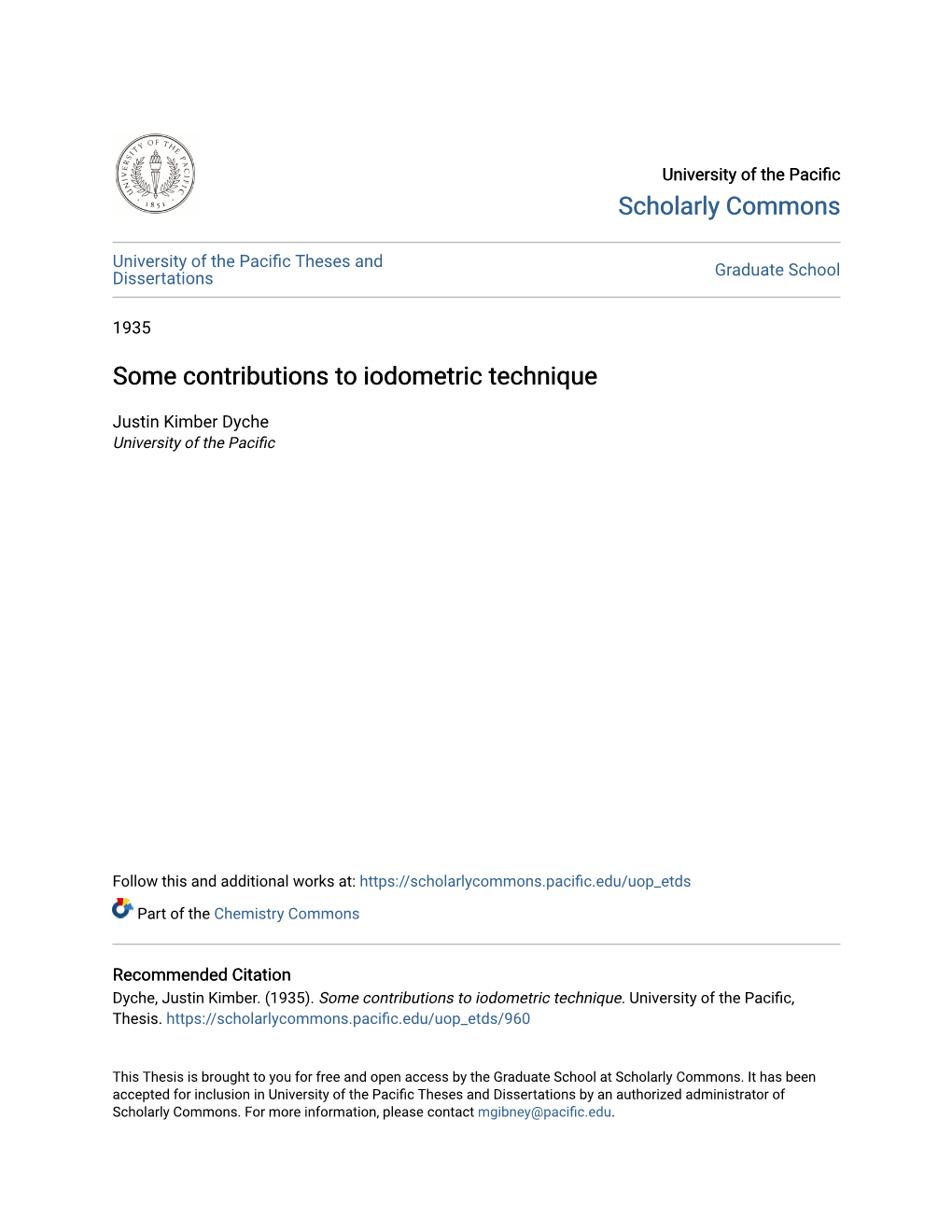 Some Contributions to Iodometric Technique